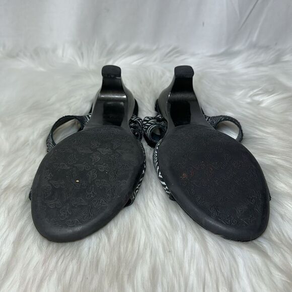 Helle Comfort Kitten Heel Graphic Print Adjustable Mules Slides Sz 40/US 9.5-10 - Picture 6 of 6